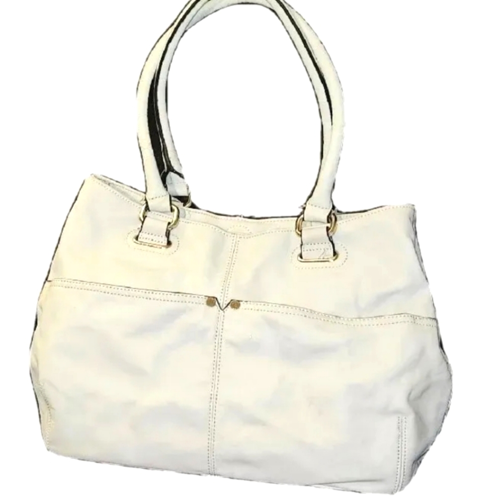 TIGNANELLO white handbag purse LEATHER